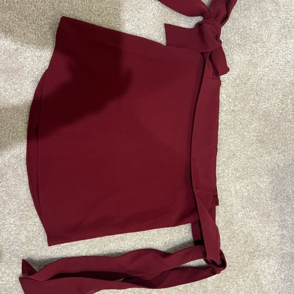 Miami Deep Red Wrap Skirt